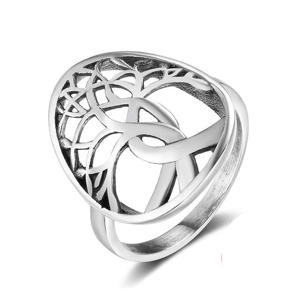 Solid 925 Sterling Silver Female Rings With Tree Weave Shape Vintage Style Rings Jewelry Rings Gift to Girls-Customized Jewel