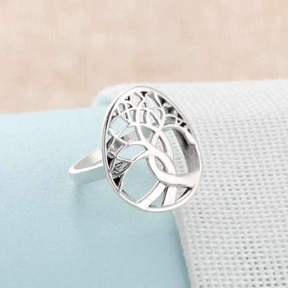 Solid 925 Sterling Silver Female Rings With Tree Weave Shape Vintage Style Rings Jewelry Rings Gift to Girls-Customized Jewel