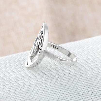 Solid 925 Sterling Silver Female Rings With Tree Weave Shape Vintage Style Rings Jewelry Rings Gift to Girls-Customized Jewel