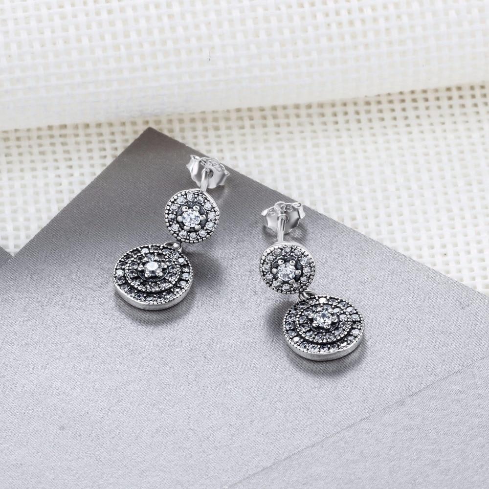 Female Solid 925 Sterling Silver Stud Earrings Double Round Pattern Romantic Style Jewelry Gifts to Girls-Customized Jewel