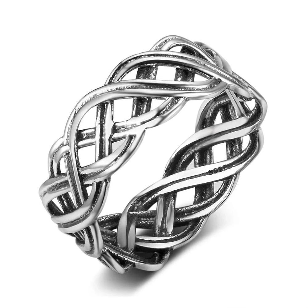 Solid 925 Sterling Silver Female Rings With 7mm Wide Lace Weaving Engagement Rings Jewelry Rings-Customized Jewel