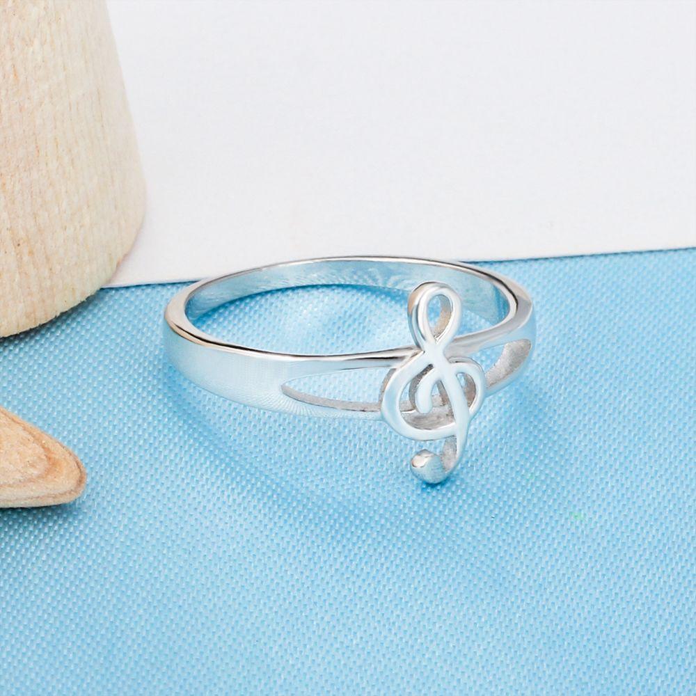 925 Sterling Silver Musical Notes Pattern Rings for Women, Fashion Jewelry Gift for Music Lovers-Customized Jewel