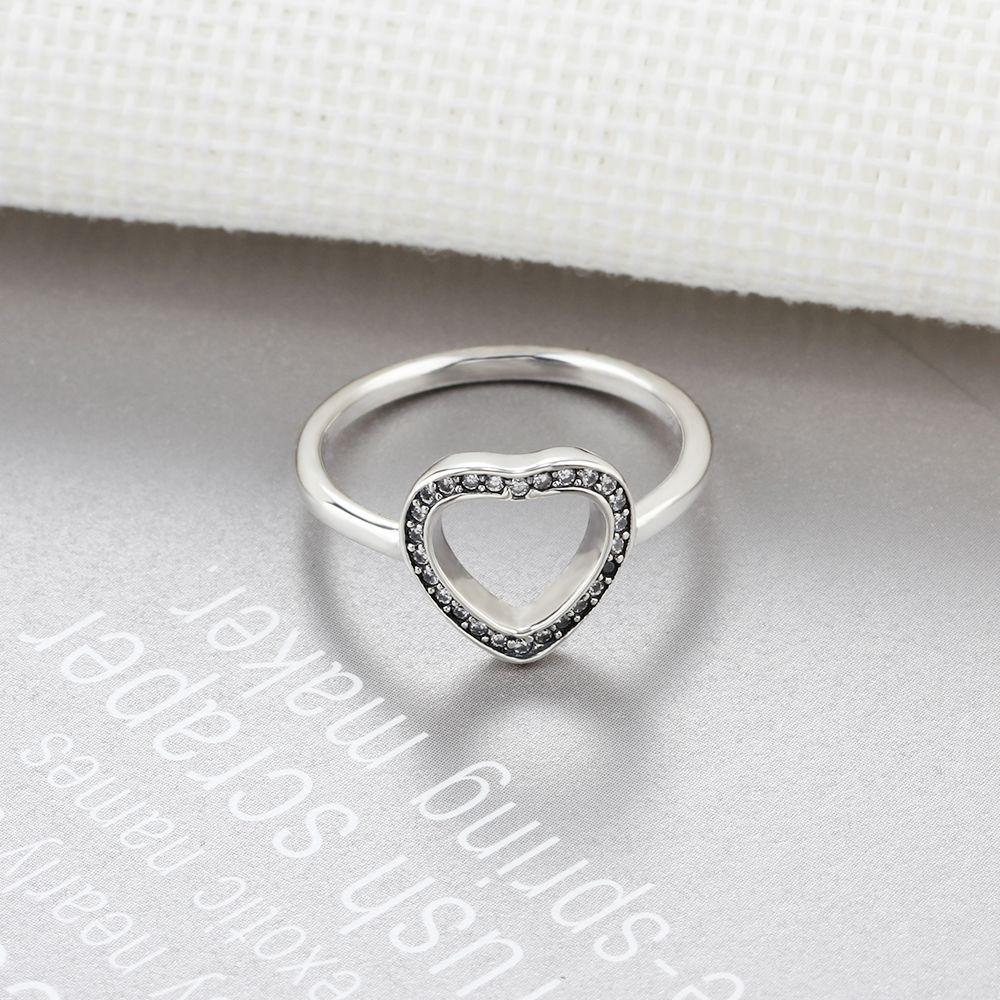 Halo Heart - Sterling Silver Ring-Customized Jewel