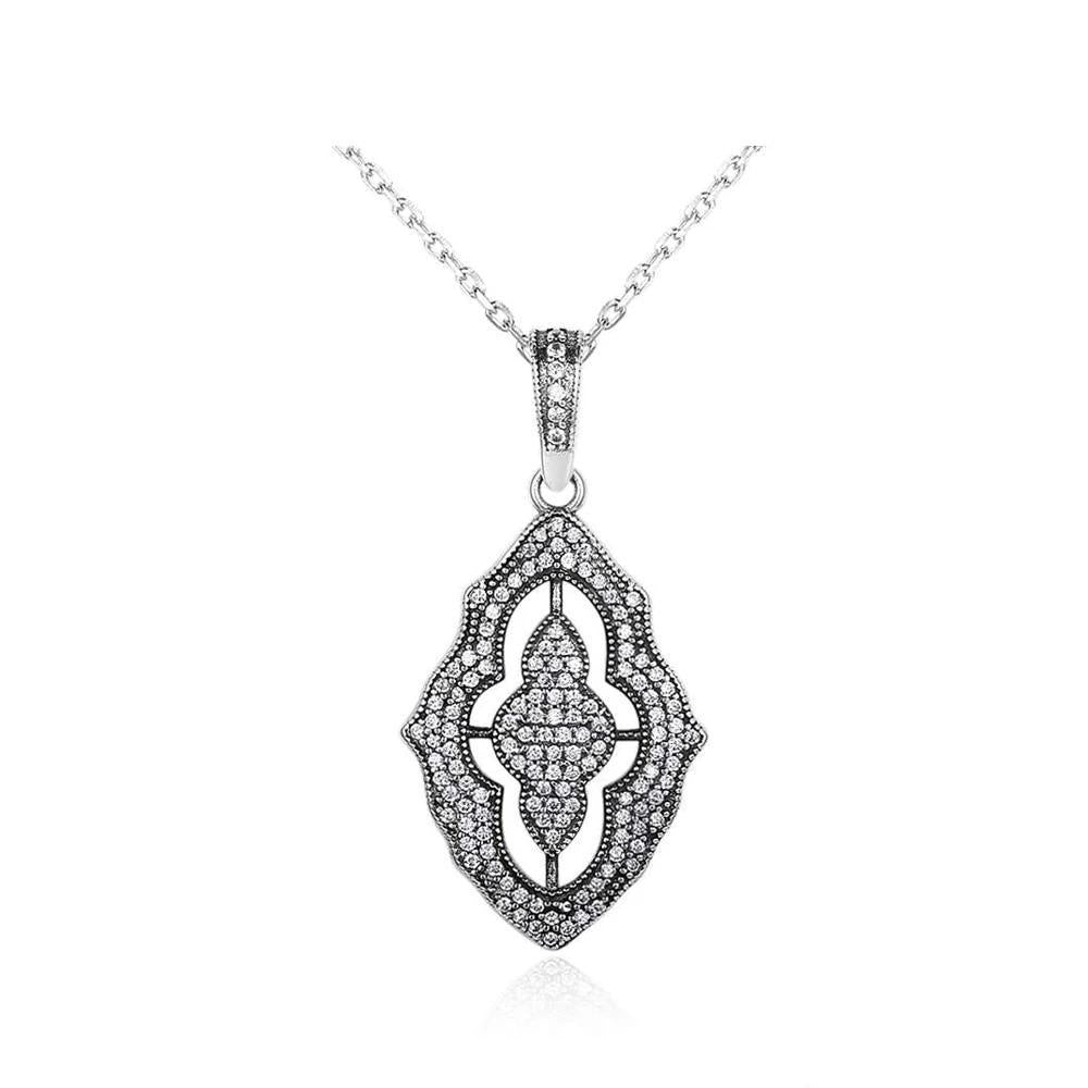 Solid 925 Sterling Silver Necklace & Pendants Fashion Women Necklace Vintage Design Jewelry-Customized Jewel