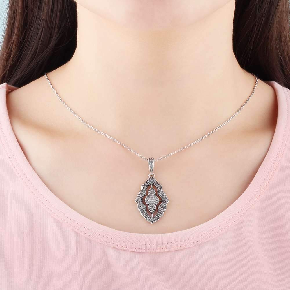 Solid 925 Sterling Silver Necklace & Pendants Fashion Women Necklace Vintage Design Jewelry-Customized Jewel