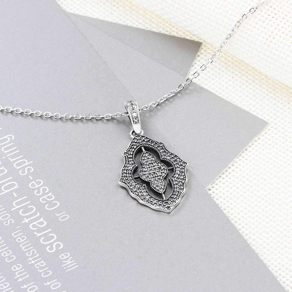 Solid 925 Sterling Silver Necklace & Pendants Fashion Women Necklace Vintage Design Jewelry-Customized Jewel