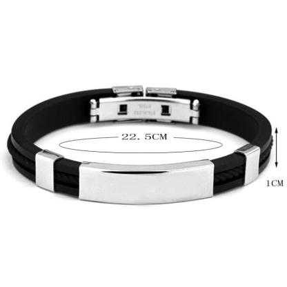 Personalized Stainless Steel Engraved Bracelets for Men, Fashion Jewelry Bangles Gift for Him-Customized Jewel