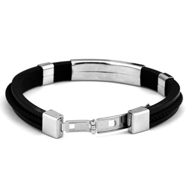 Personalized Stainless Steel Engraved Bracelets for Men, Fashion Jewelry Bangles Gift for Him-Customized Jewel
