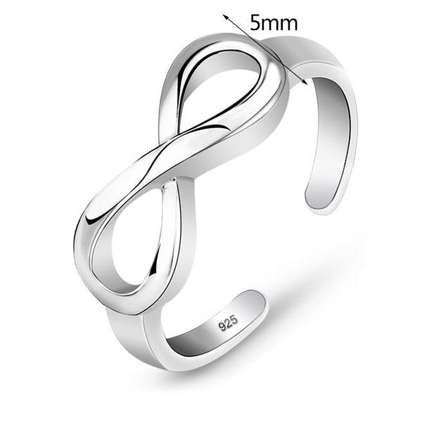 Genuine 925 Sterling Silver Resizable Infinity Ring, Fashion Jewelry Gift for Women-Customized Jewel