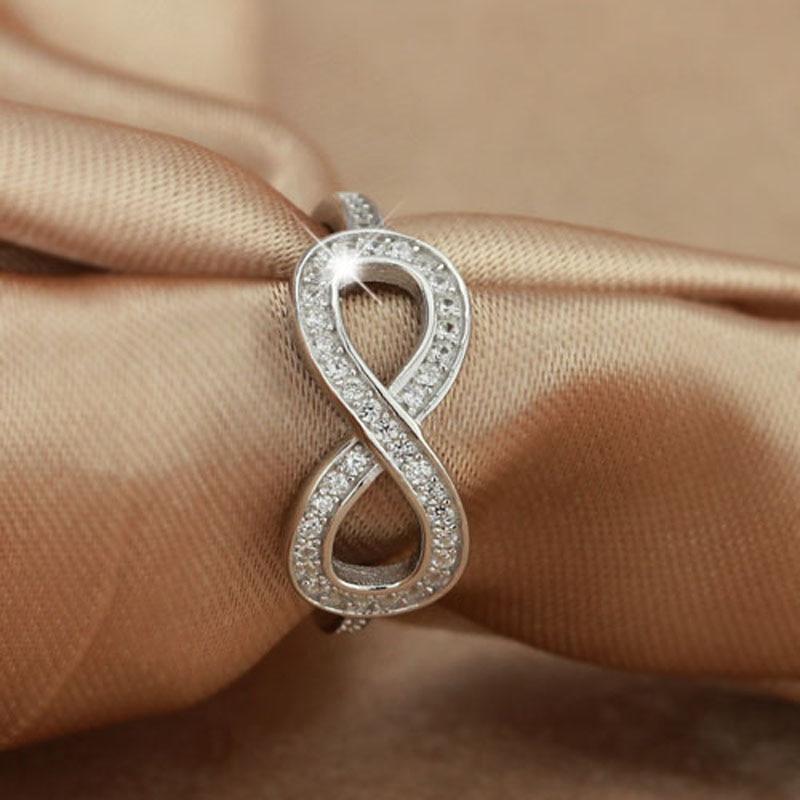 925 Sterling Silver 8-Shaped Knot Flowers Infinity Ring, Fashion Jewelry Gift for Women-Customized Jewel