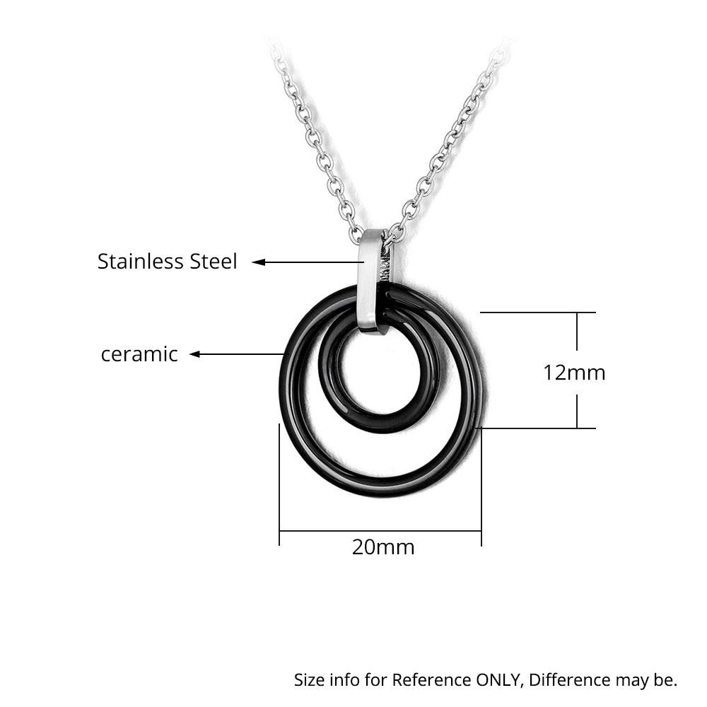 Black Stainless Steel Double Circle Ceramic Necklace for Men & Women-Customized Jewel