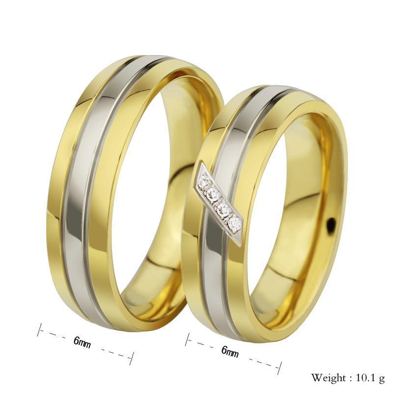 Stainless Steel Fashionable Couple Ring with Gold Color, Perfect Jewelry Gift for Both Men & Women-Customized Jewel