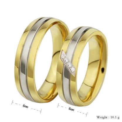 Stainless Steel Fashionable Couple Ring with Gold Color, Perfect Jewelry Gift for Both Men & Women-Customized Jewel