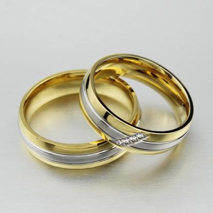 Stainless Steel Fashionable Couple Ring with Gold Color, Perfect Jewelry Gift for Both Men & Women-Customized Jewel