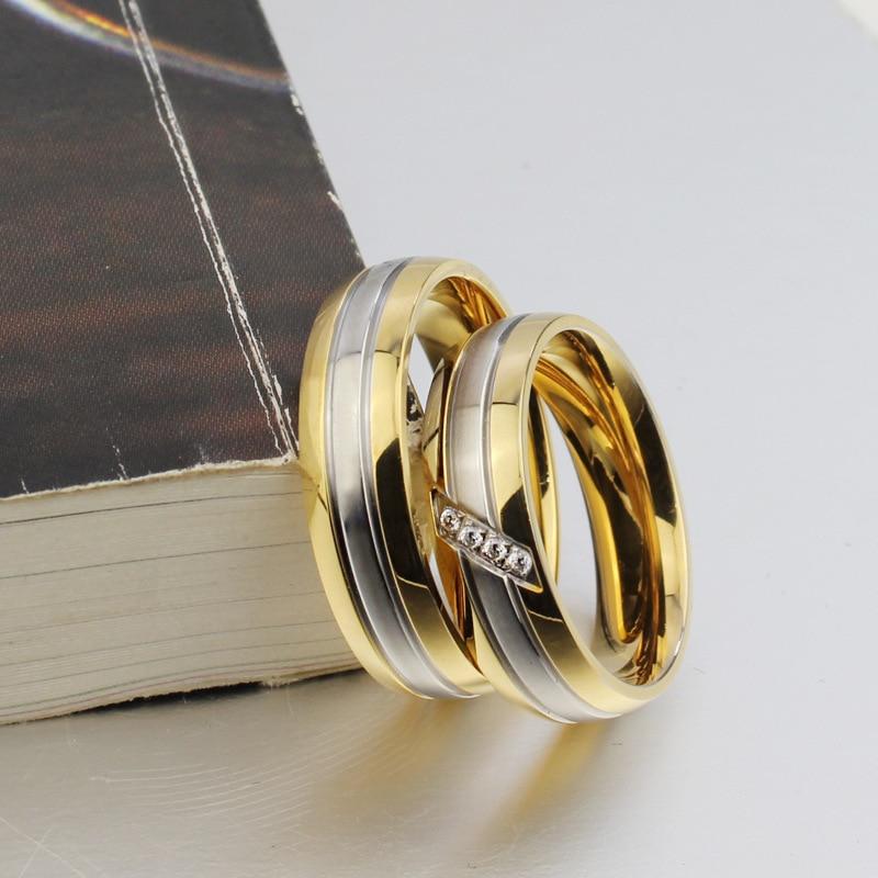 Stainless Steel Fashionable Couple Ring with Gold Color, Perfect Jewelry Gift for Both Men & Women-Customized Jewel