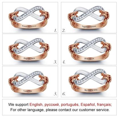 Sterling Silver Infinity Love Promise Valentine's Day Engraved Gift For Her-Customized Jewel