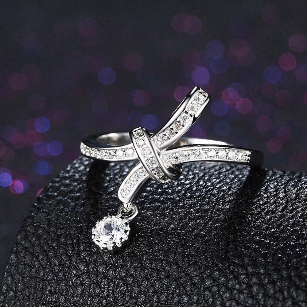 Solid 925 Sterling Silver Irregular Rotated Pattern Rings for Women with Cubic Zirconia Stones – Fashion Jewelry Gift for Her  -Customized Jewel