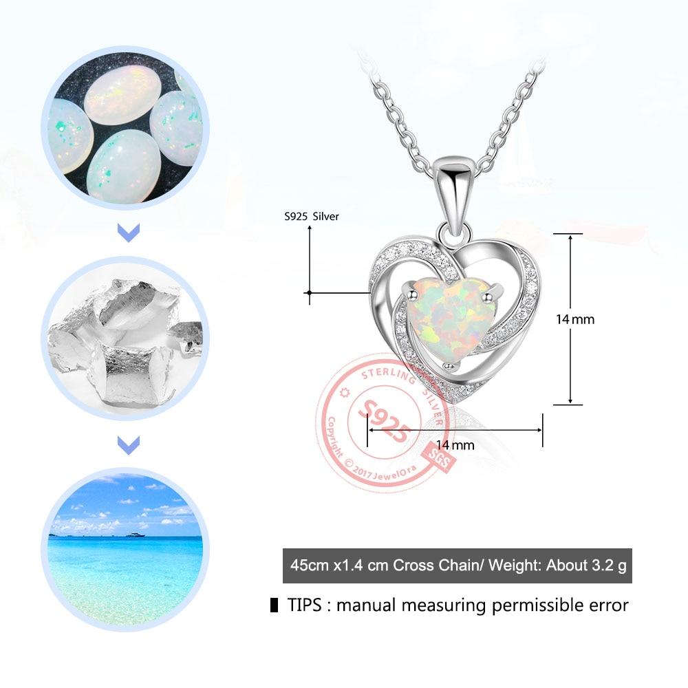 New Romantic Woman 925 Sterling Silver&Opal Necklace&Pendants Heart Design Best Women Jewelry Gift-Customized Jewel