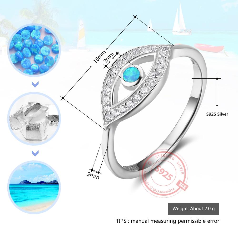 Solid 925 Sterling Silver Blue Opal Stone Cubic Zirconia Eye Shape Finger Rings Wedding Jewelry Gift For Her-Customized Jewel