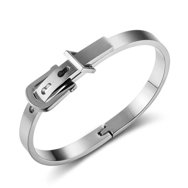 Stainless Steel Bangle Bracelet for Women, Rose Gold Color, 3 Color Options, Trendy Fashion Jewelry-Customized Jewel