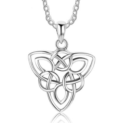 925 Sterling Silver Fashion Necklace with Large Triangle Geometric Pattern Pendant, Jewelry for Girls-Customized Jewel
