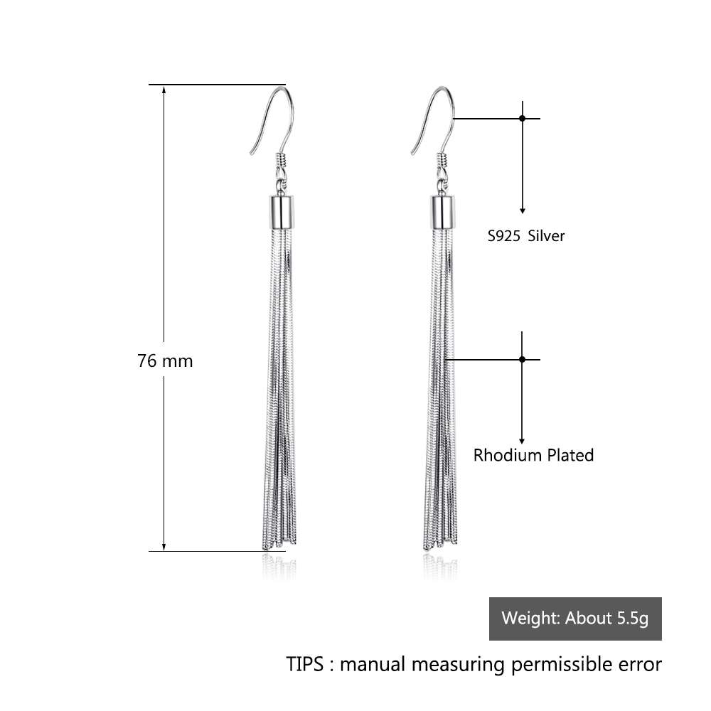 Simple 925 Sterling Silver Bohemia Drop Earrings for Women, Party Jewelry Gift-Customized Jewel