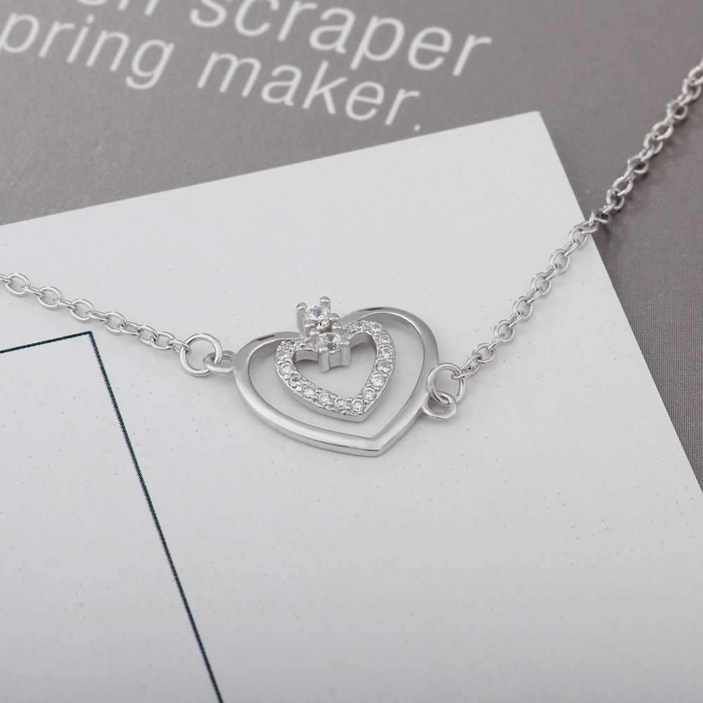 Fashion Heart Pattern Cubic Zirconia 925 Sterling Silver Necklace & Pendant For Women Best Gift Jewelry-Customized Jewel