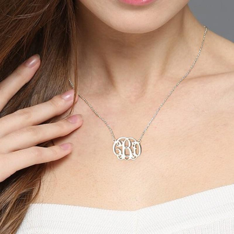 Women’s 925 Sterling Silver Hebrew Nameplate Necklace, Customize Monogram Name Pendant Necklace, Fine Jewelry Gift for Females-Customized Jewel