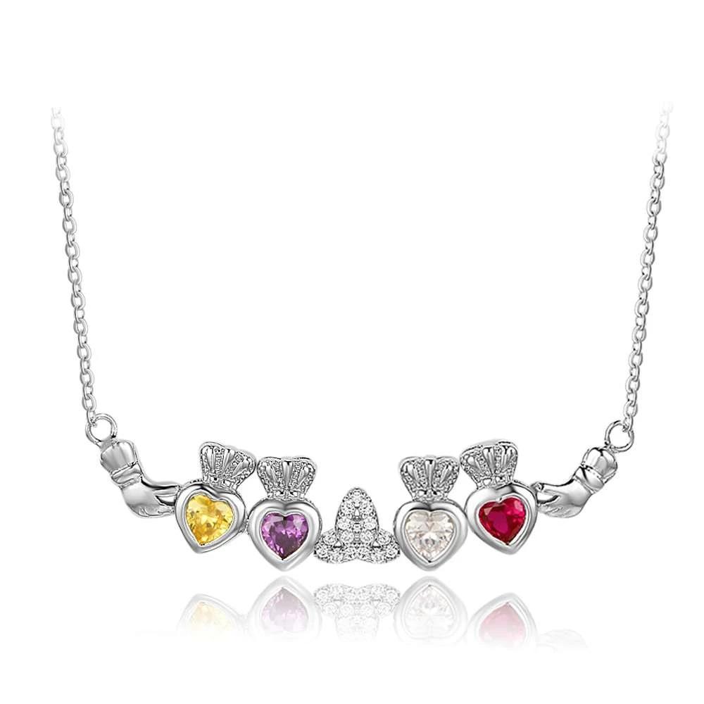 Personalized Birthstone Necklace Heart Stone 925 Sterling Silver Necklaces & Pendants Gift For Girl Friend-Customized Jewel