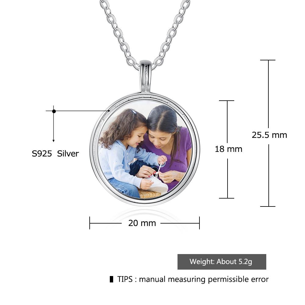 Personalized 925 Sterling Silver Photo Pendant Necklace, Customized Fashion Necklace for Women, Special Gift for Her-Customized Jewel