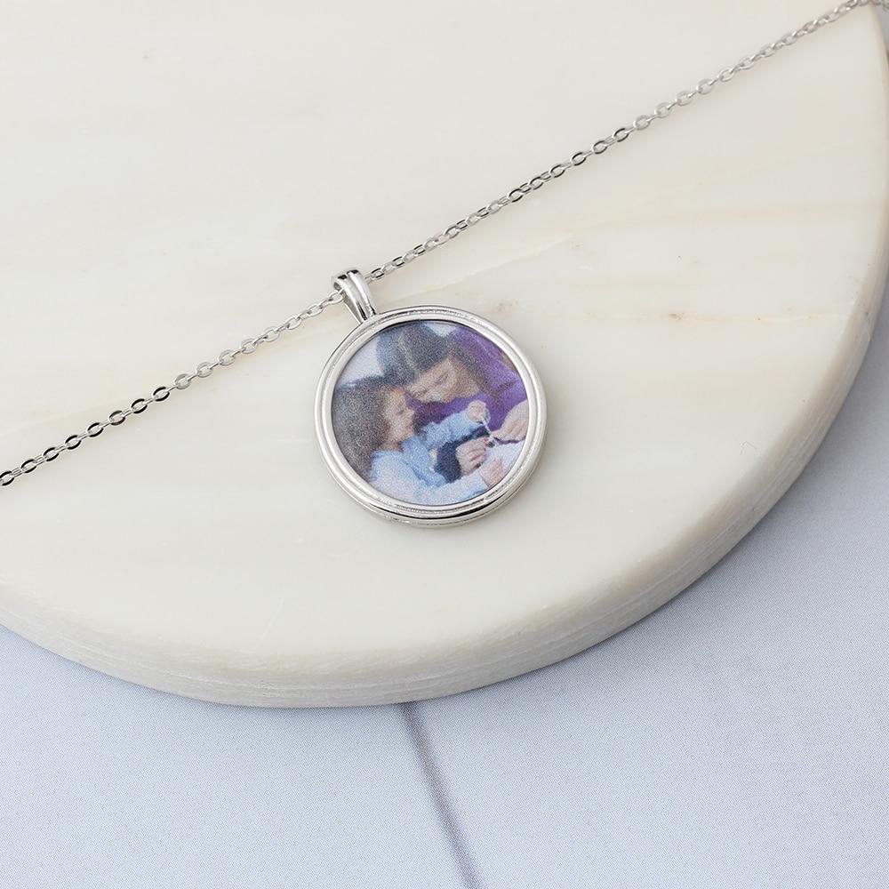 Personalized 925 Sterling Silver Photo Pendant Necklace, Customized Fashion Necklace for Women, Special Gift for Her-Customized Jewel