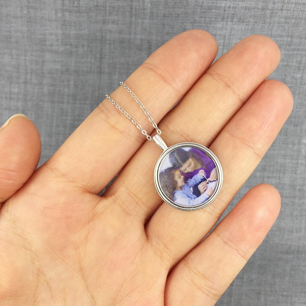 Personalized 925 Sterling Silver Photo Pendant Necklace, Customized Fashion Necklace for Women, Special Gift for Her-Customized Jewel