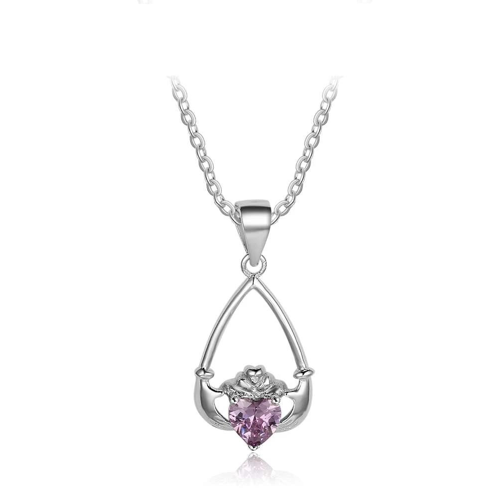 Hand Holding Heart Personalized 12 Birthstone Pendant Necklace 925 Sterling Silver Jewelry Gifts For Her-Customized Jewel
