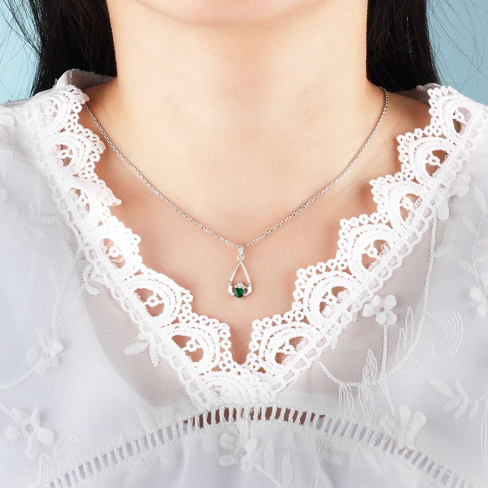 Hand Holding Heart Personalized 12 Birthstone Pendant Necklace 925 Sterling Silver Jewelry Gifts For Her-Customized Jewel