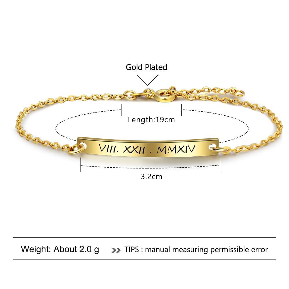 Personalized Gold Color Gift ID Bracelets with Customized Name Engrave, Fashion bangles for Women-Customized Jewel