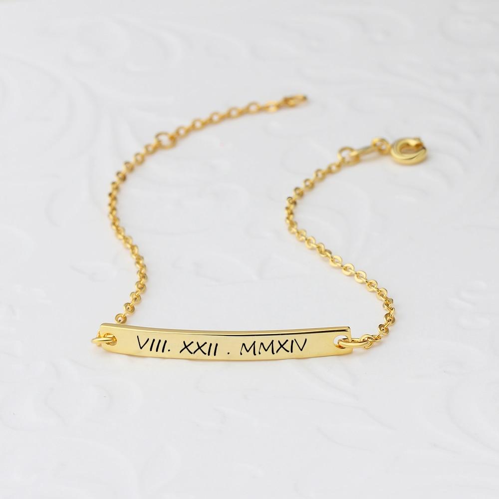 Personalized Gold Color Gift ID Bracelets with Customized Name Engrave, Fashion bangles for Women-Customized Jewel