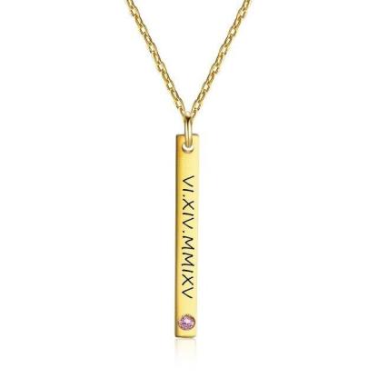 Personalized Name & Birthstone Necklace for Women, Custom Engraved Pendant-Customized Jewel