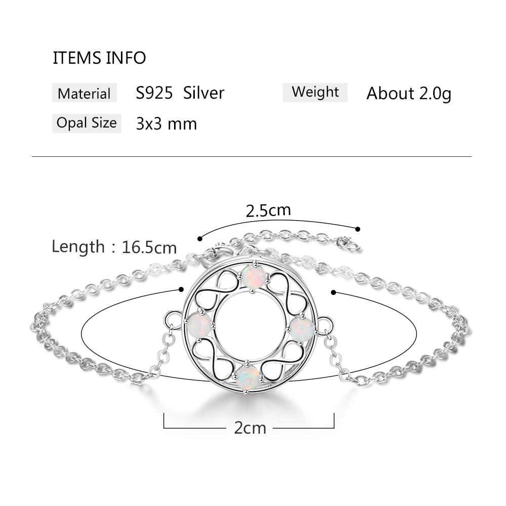 Infinity Love Hollow Round Milky Opal Stone Bracelets & Bangles 925 Sterling Silver Bracelets For Women-Customized Jewel