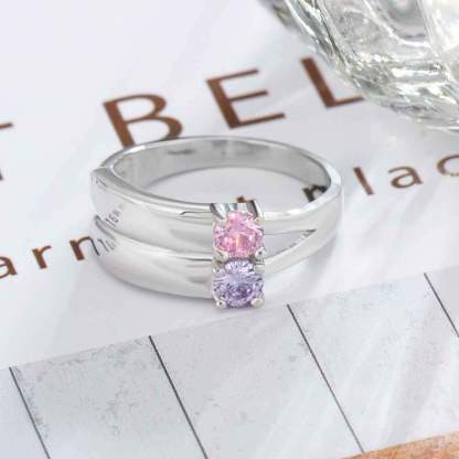 Love Promise Rings For Women Personalized Birthstone Ring Custom Engrave Names 925 Sterling Silver Jewelry-Customized Jewel