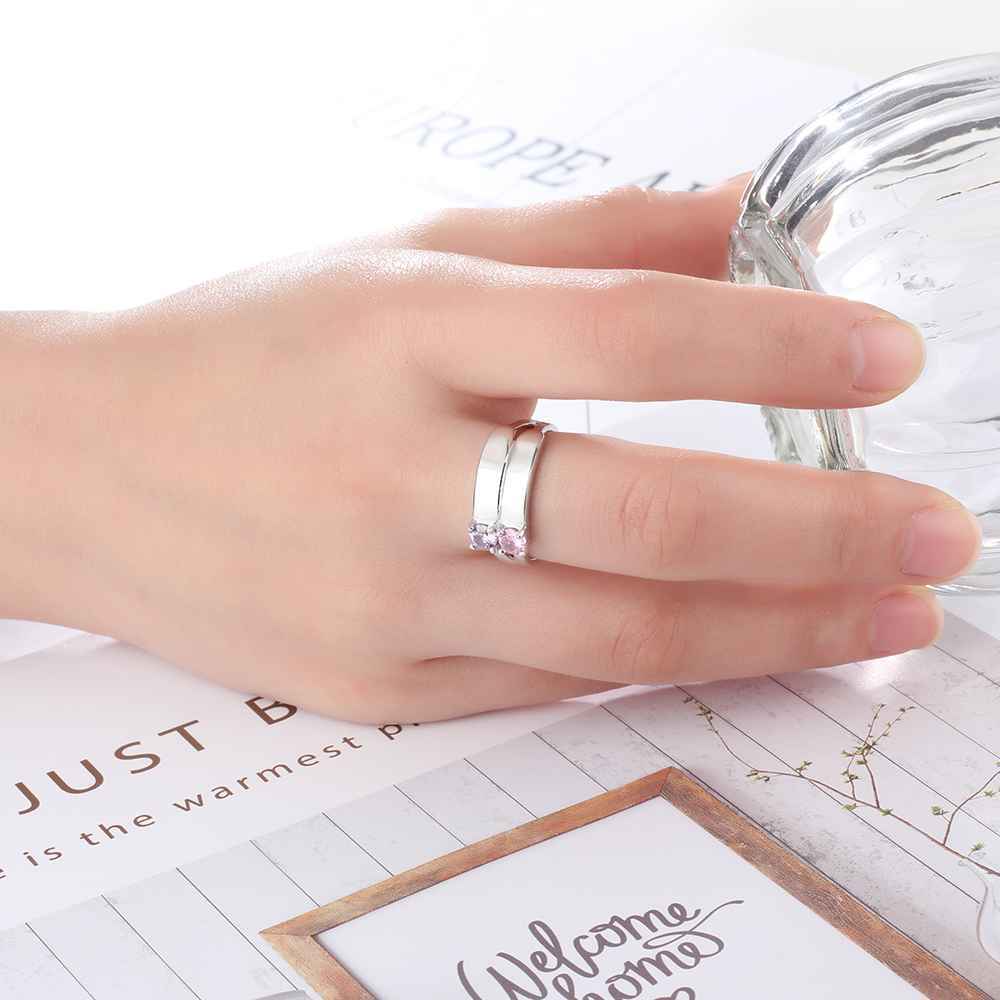 Love Promise Rings For Women Personalized Birthstone Ring Custom Engrave Names 925 Sterling Silver Jewelry-Customized Jewel