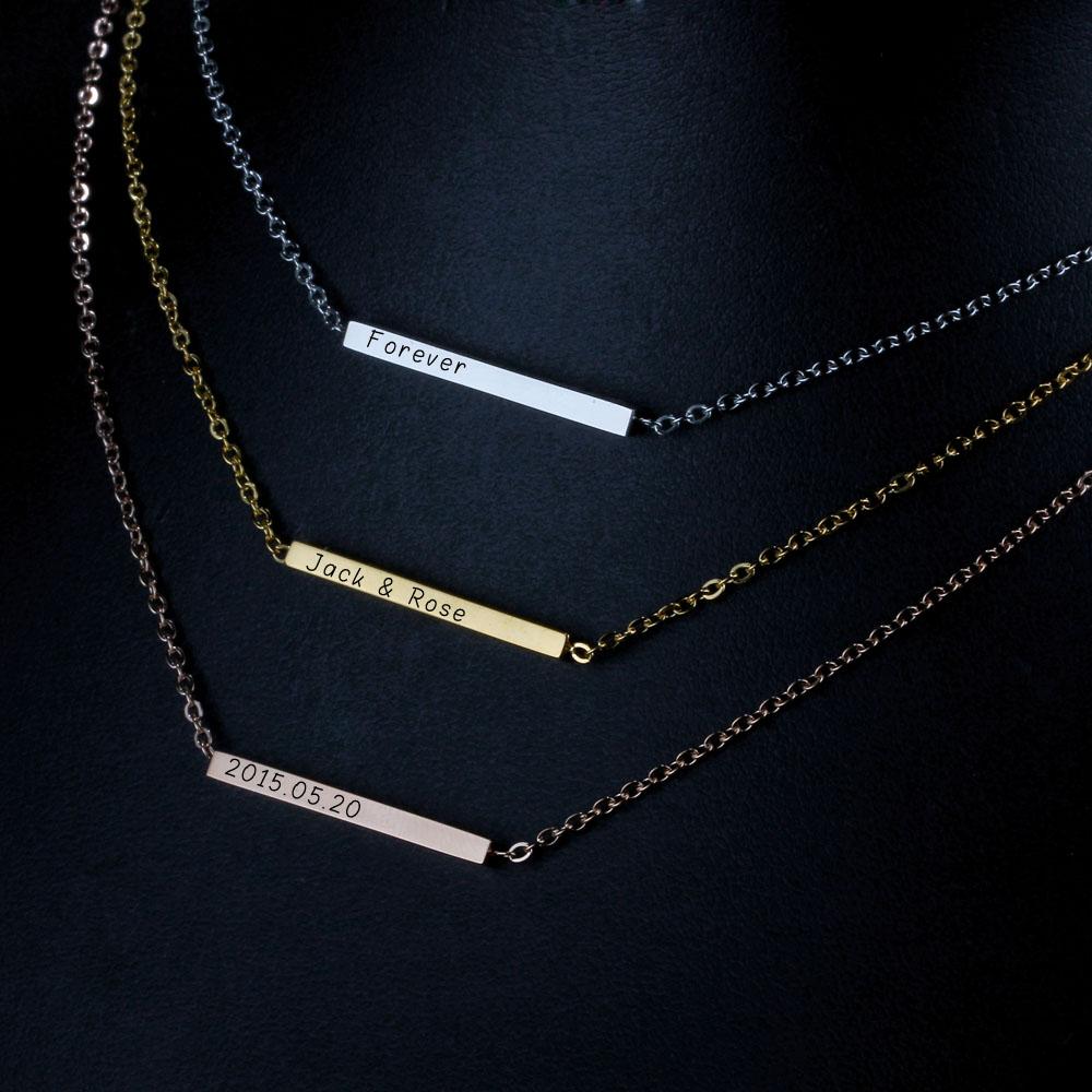 Personalized Gold Color Stainless Steel Necklace Gift for Christmas, Engrave Custom Names-Customized Jewel