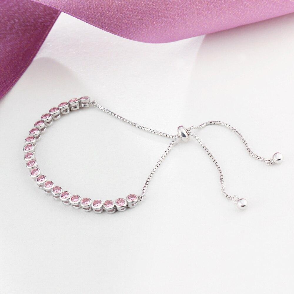 Telescopic Bracelets For Women Pink Cubic Zirconia Fashion Party Accessorise Bracelets & Bangles Gift For Her-Customized Jewel