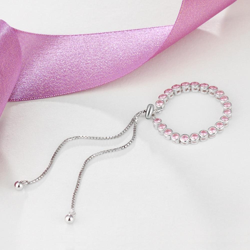 Telescopic Bracelets For Women Pink Cubic Zirconia Fashion Party Accessorise Bracelets & Bangles Gift For Her-Customized Jewel