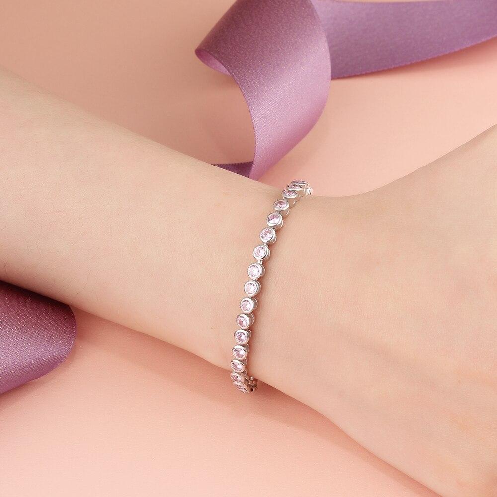 Telescopic Bracelets For Women Pink Cubic Zirconia Fashion Party Accessorise Bracelets & Bangles Gift For Her-Customized Jewel