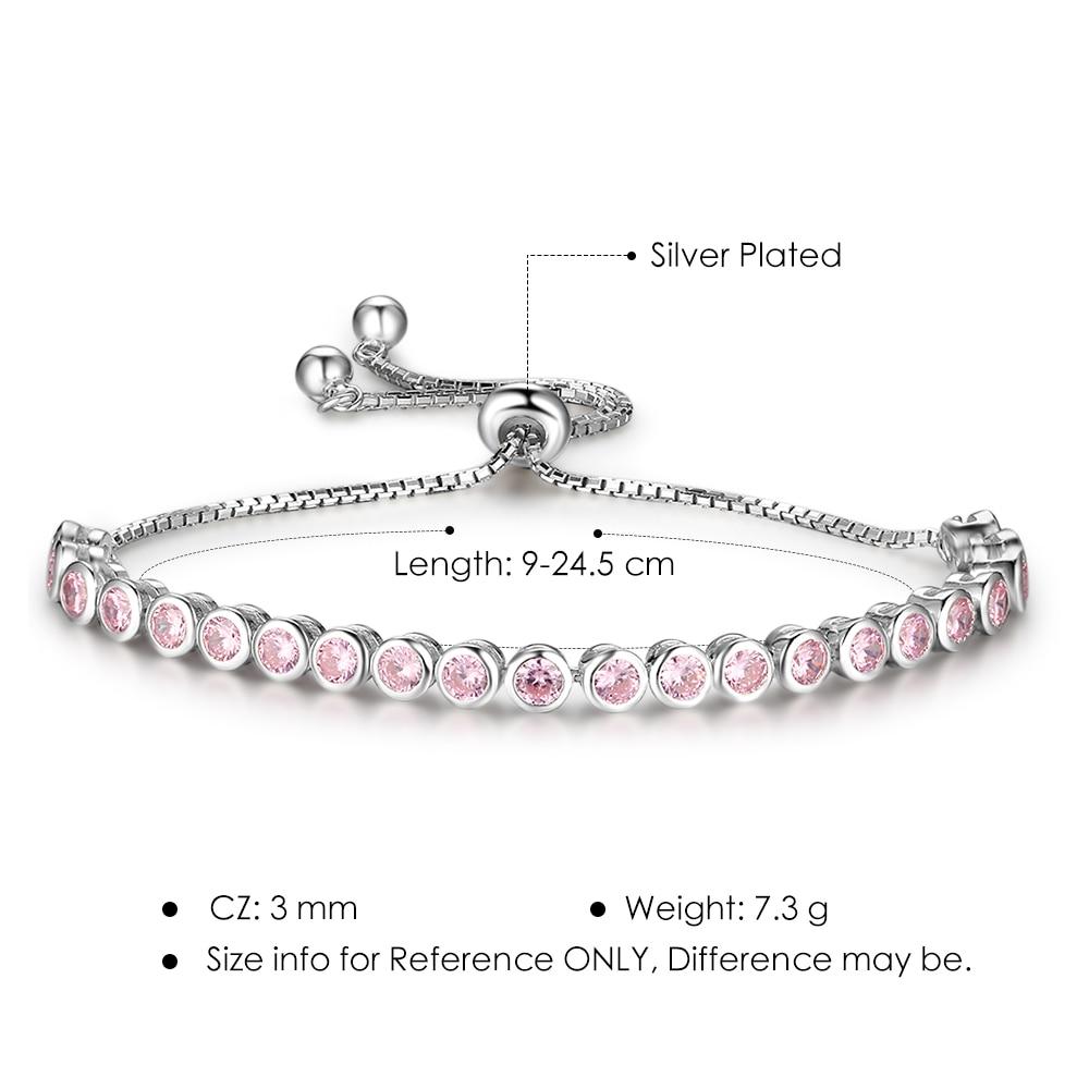 Telescopic Bracelets For Women Pink Cubic Zirconia Fashion Party Accessorise Bracelets & Bangles Gift For Her-Customized Jewel
