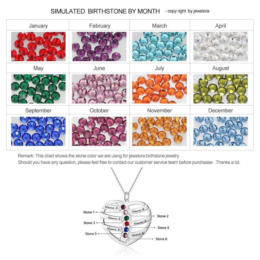 Personalized 925 Sterling Silver Family Necklace with Engrave Name & Birthstones Pendant, Trendy Women’s Jewelry-Customized Jewel