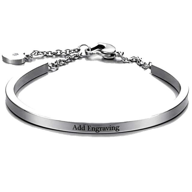 ID Bangles Personalised Gifts For Women Commemorate Engrave Name Stainless Steel Bracelets & Bangles-Customized Jewel