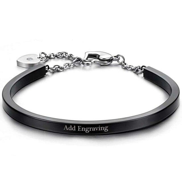 ID Bangles Personalised Gifts For Women Commemorate Engrave Name Stainless Steel Bracelets & Bangles-Customized Jewel