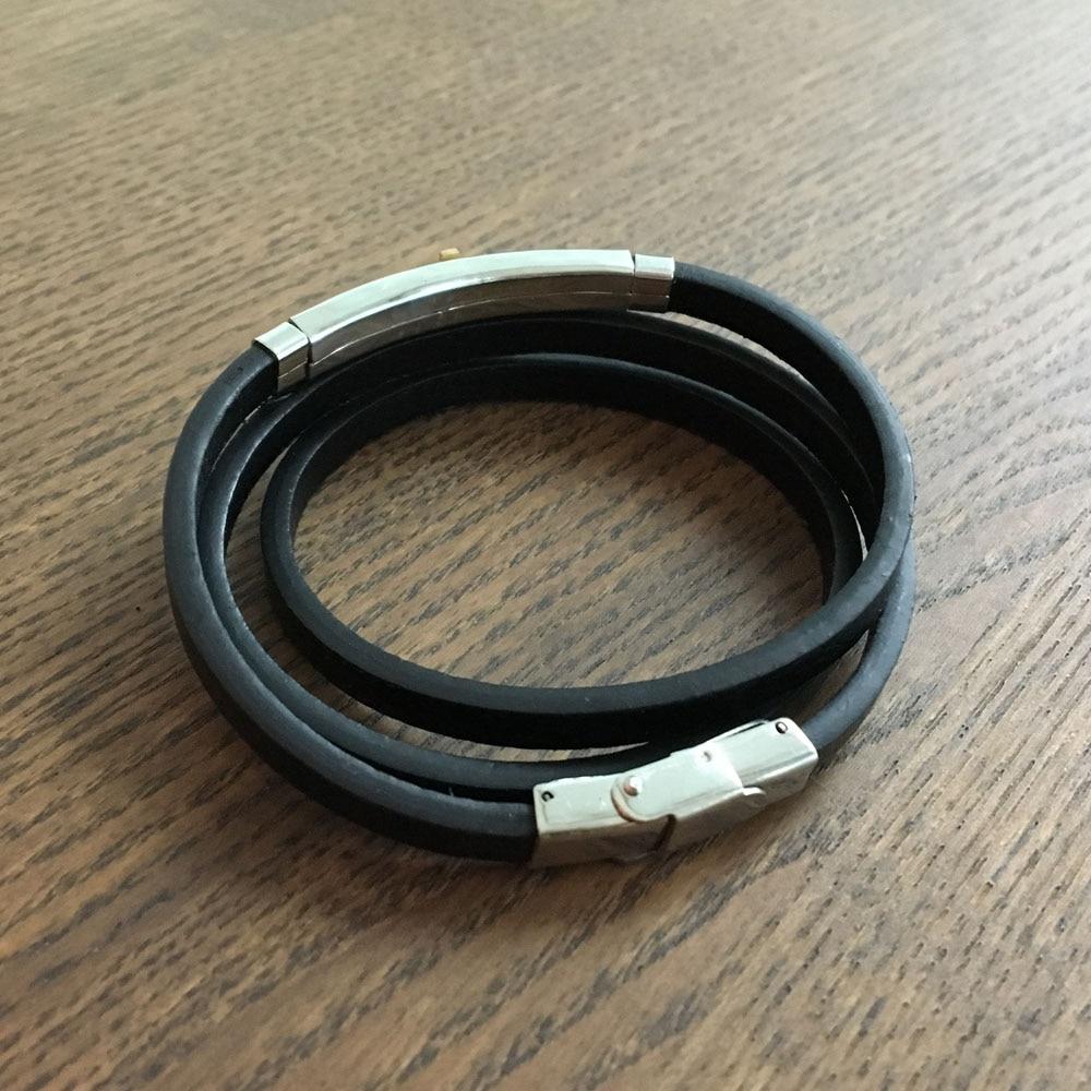 Trendy Genuine Leather Stainless Steel Cross Bracelets for Men, Double Layer Wristband, Jewelry Gift-Customized Jewel