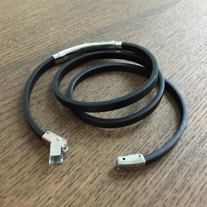 Trendy Genuine Leather Stainless Steel Cross Bracelets for Men, Double Layer Wristband, Jewelry Gift-Customized Jewel